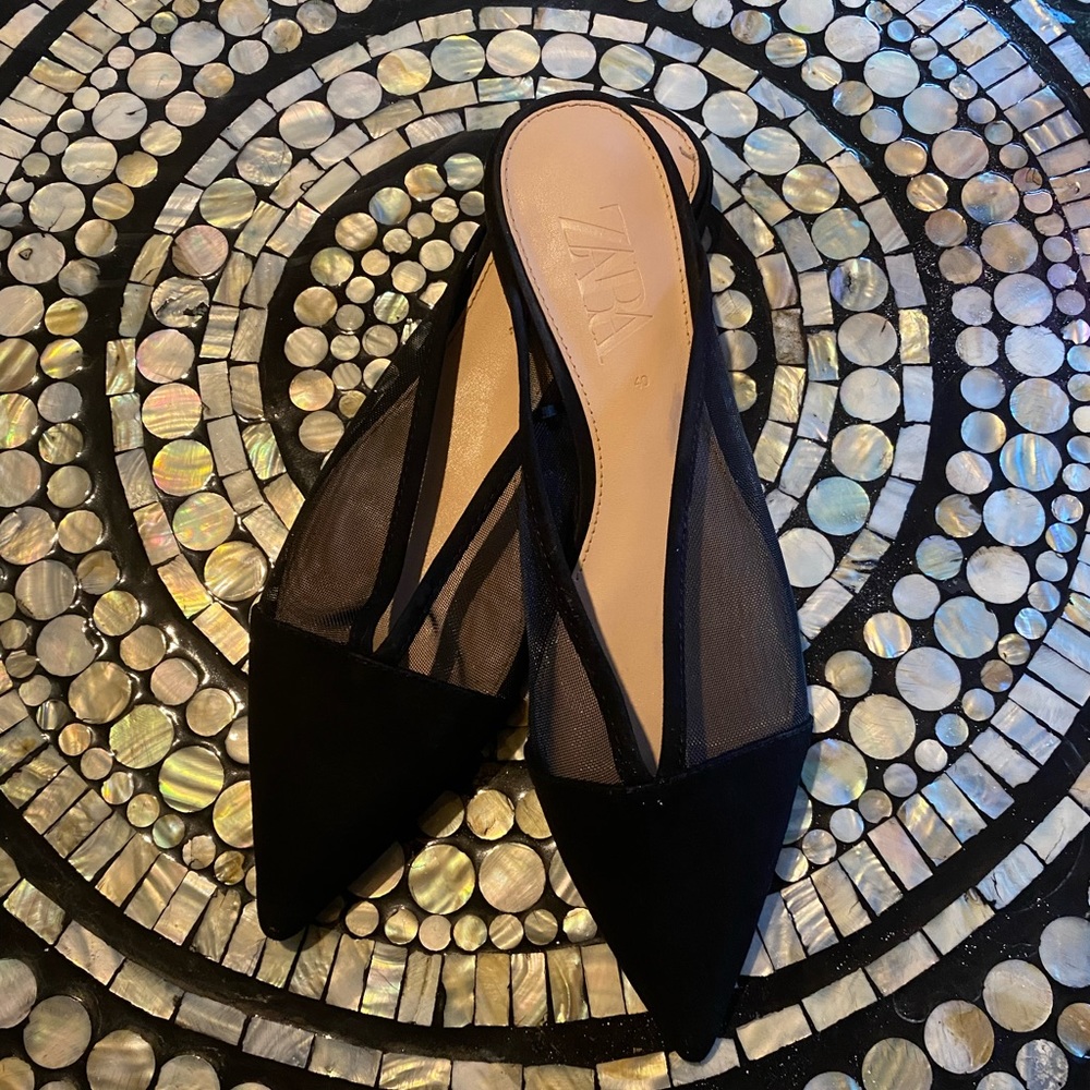 Zara Felt Slip-on Flats